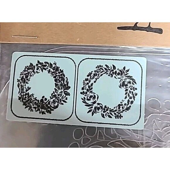 NEW JRV  15mil Reusable Set Of 2 Wreath Stencils 8.5x8.5 - Picture 1 of 3